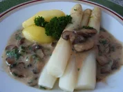 Spargel mit Pilzrahm - Rezept