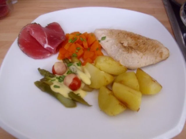 Rezept: Putensteaks mit Grünspargel in Orangensud Bild Nr. 8 Putensteaks mit Grünspargel in Orangensud - Rezept - Bild Nr. 8