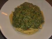 Pasta mit Spinat, Gorgonzola und Schinken - Rezept