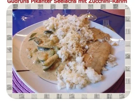 Rezept: Fisch: Pikanter Seelachs mit Rahm-Zucchini Fisch: Pikanter Seelachs mit Rahm-Zucchini - Rezept