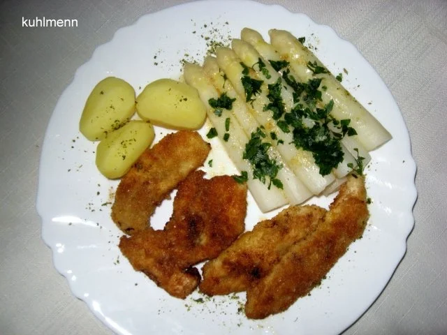 Spargelspitzen mit Hähnchenfilets - Rezept