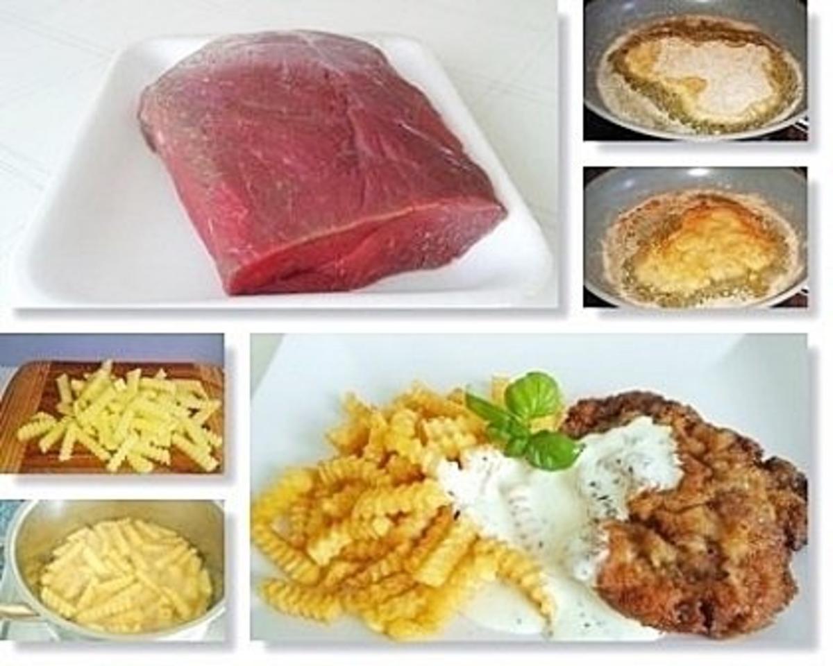 Rinderschnitzel mit Kräuter Sauce und Wellenschnitt Pommes dazu - Rezept - Bild Nr. 20