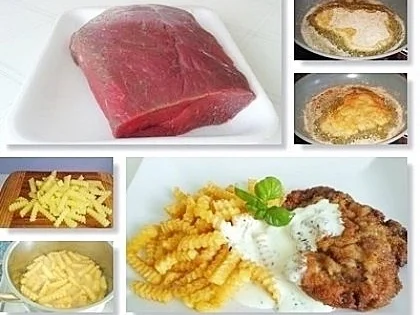 Rezept: Rinderschnitzel mit Kräuter Sauce und Wellenschnitt Pommes dazu Bild Nr. 20 Rinderschnitzel mit Kräuter Sauce und Wellenschnitt Pommes dazu - Rezept - Bild Nr. 20