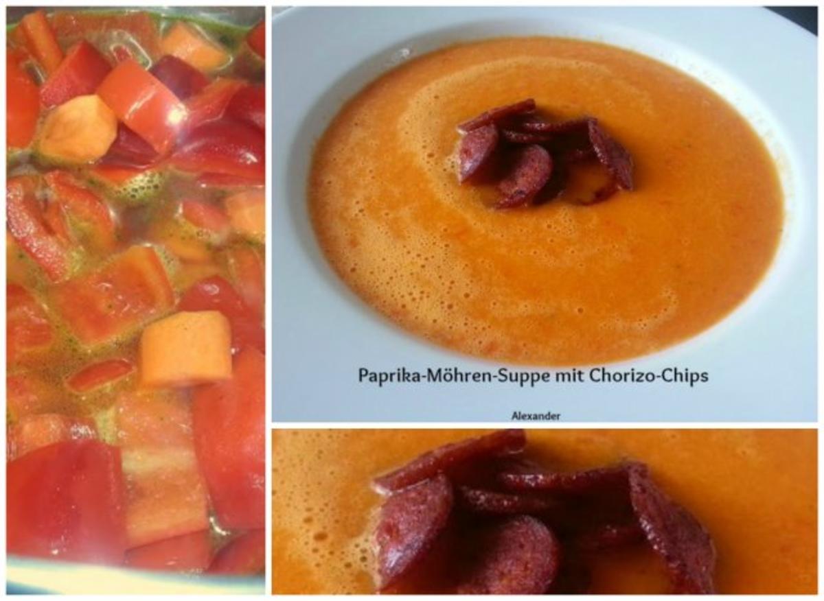 Paprika-Möhren-Suppe mit Chorizo-Chips - Rezept - Bild Nr. 2