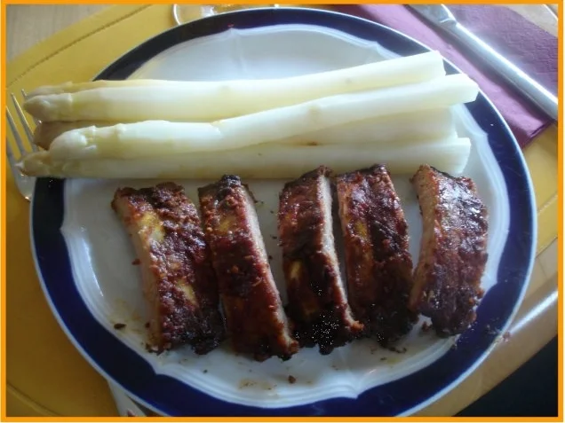 Rezept: Leiterchen mit Spargel Leiterchen mit Spargel - Rezept