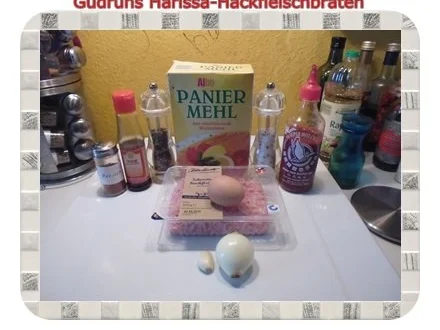 Hackfleisch: Harissa-Hackbraten mit Gorgonzolasoße und Berberekartoffeln - Rezept - Bild Nr. 2