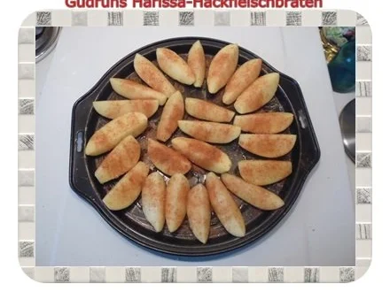 Hackfleisch: Harissa-Hackbraten mit Gorgonzolasoße und Berberekartoffeln - Rezept - Bild Nr. 9