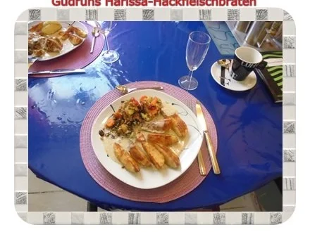 Hackfleisch: Harissa-Hackbraten mit Gorgonzolasoße und Berberekartoffeln - Rezept - Bild Nr. 14