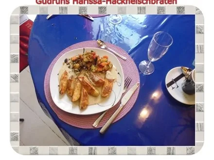 Hackfleisch: Harissa-Hackbraten mit Gorgonzolasoße und Berberekartoffeln - Rezept - Bild Nr. 16