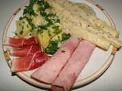 Spargel mit Käse-Sahne-Kräutersauce natürlich mit Schwarzwälder Schinken und - Rezept