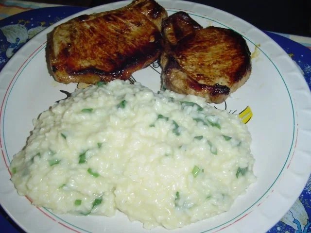 Kotelett mit Bärlauchrisotto - Rezept