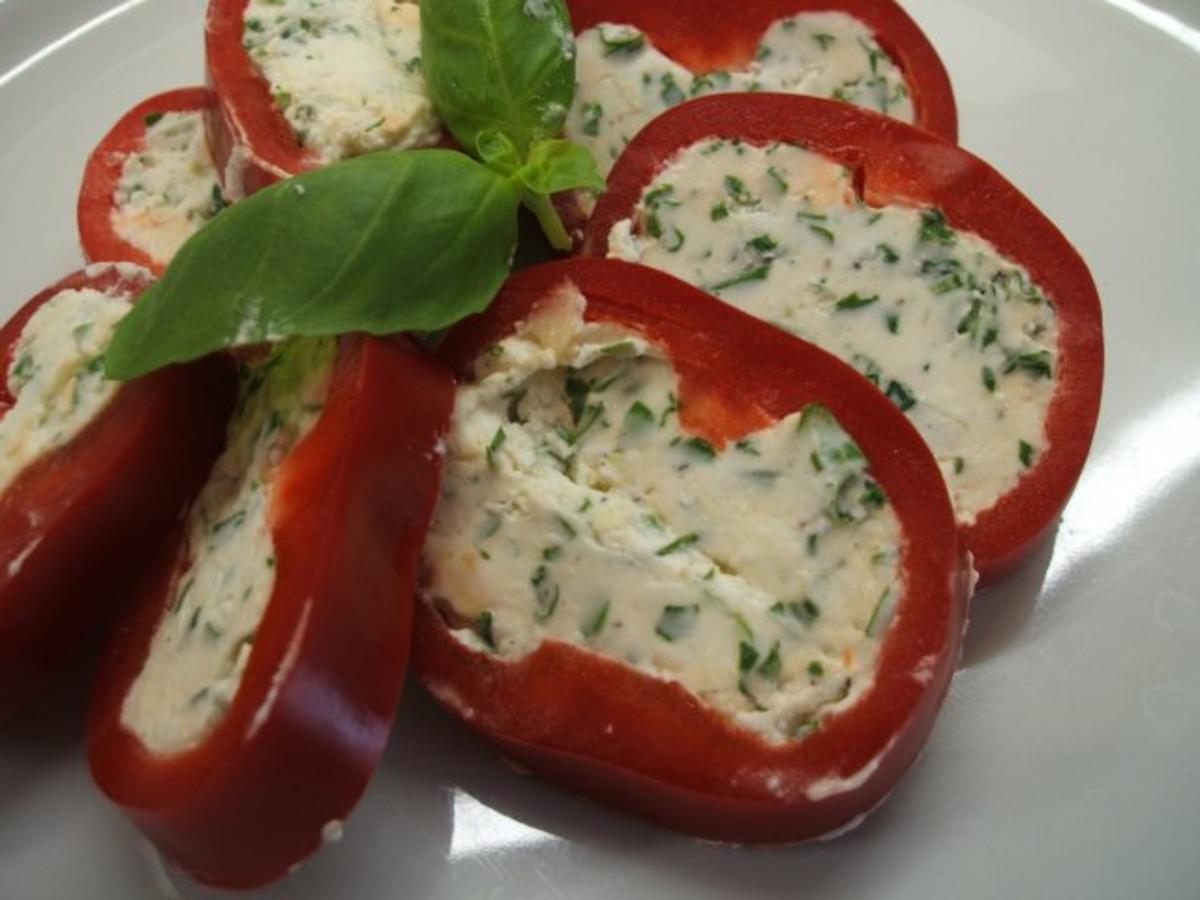 Gemüse: Paprika mit Frischkäse - Rezept