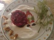 Rote-Beete-Sülzchen mit Schmandsauce - Rezept