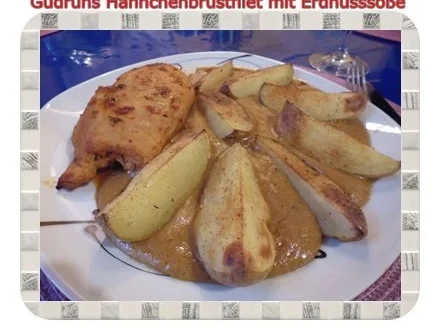 Rezept: Geflügel: Hähnchenbrustfilet mit Erdnusssoße Geflügel: Hähnchenbrustfilet mit Erdnusssoße - Rezept