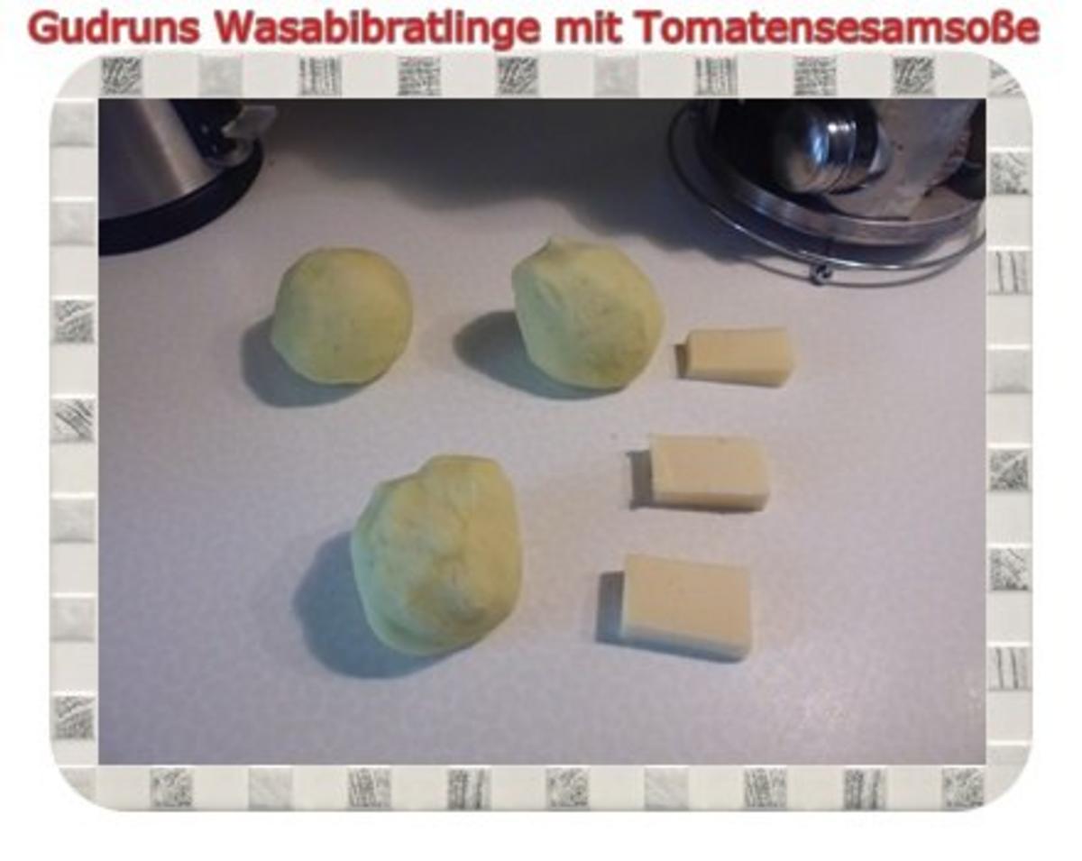 Kartoffeln: Wasabi-Bratlinge mit Tomaten-Sesamsoße - Rezept - Bild Nr. 3