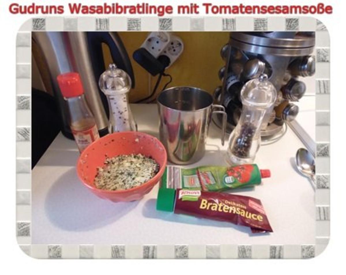 Kartoffeln: Wasabi-Bratlinge mit Tomaten-Sesamsoße - Rezept - Bild Nr. 5