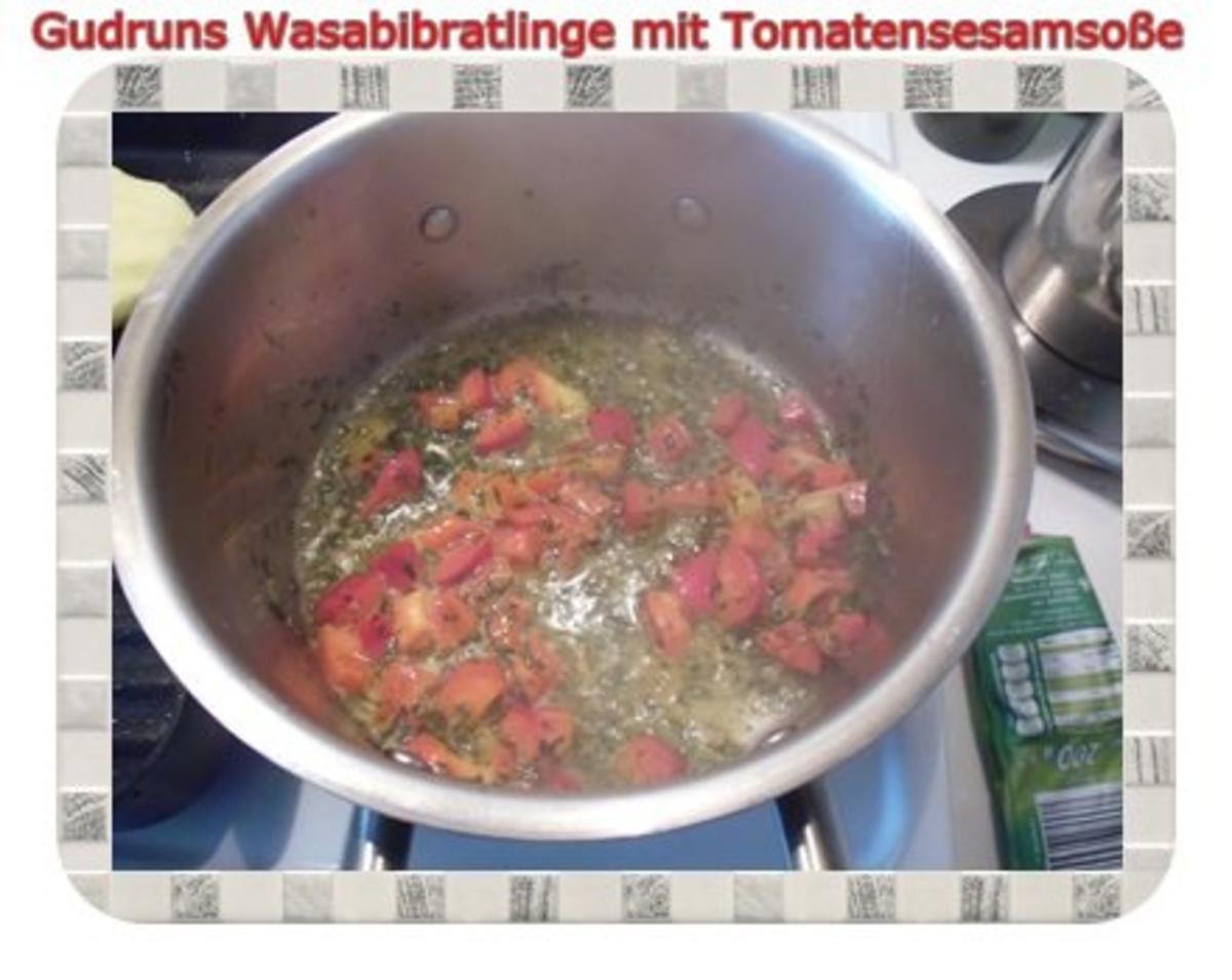 Kartoffeln: Wasabi-Bratlinge mit Tomaten-Sesamsoße - Rezept - Bild Nr. 7