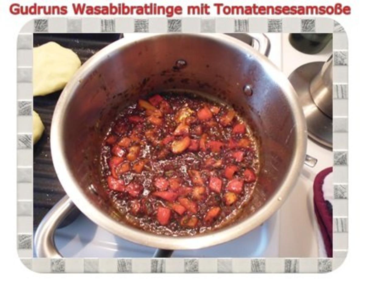 Kartoffeln: Wasabi-Bratlinge mit Tomaten-Sesamsoße - Rezept - Bild Nr. 8