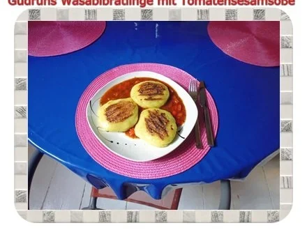 Kartoffeln: Wasabi-Bratlinge mit Tomaten-Sesamsoße - Rezept - Bild Nr. 12