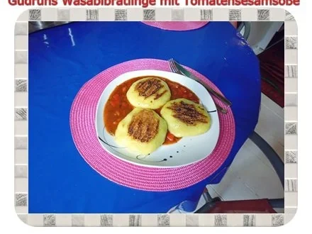 Kartoffeln: Wasabi-Bratlinge mit Tomaten-Sesamsoße - Rezept - Bild Nr. 14