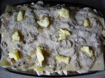 Rezept: Hauptspeise: Lasagne mit Hähnchenbrust und Steinpilzsoße Bild Nr. 5 Hauptspeise: Lasagne mit Hähnchenbrust und Steinpilzsoße - Rezept - Bild Nr. 5