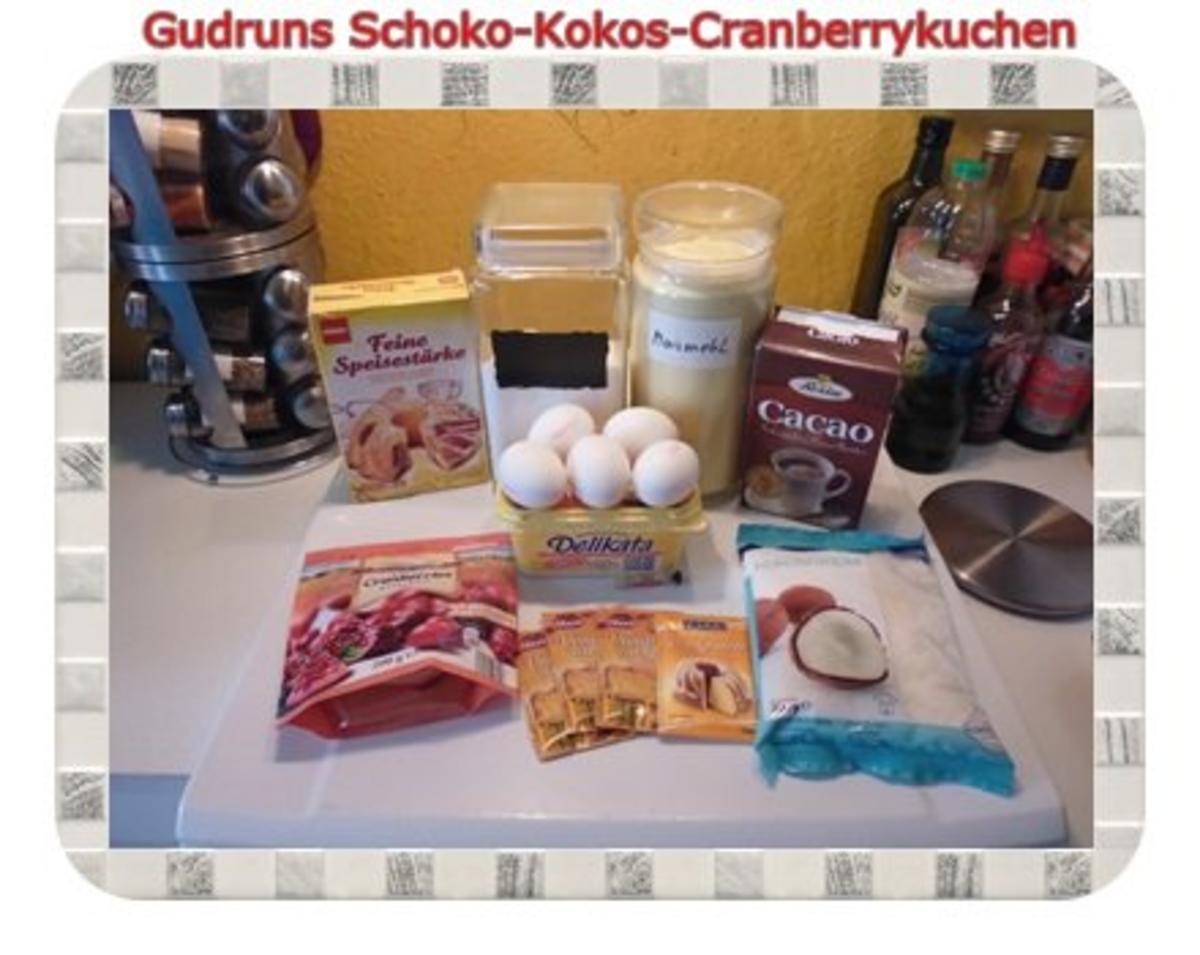 Kuchen: Schoko-Kokos-Cranberrykuchen - Rezept - Bild Nr. 3