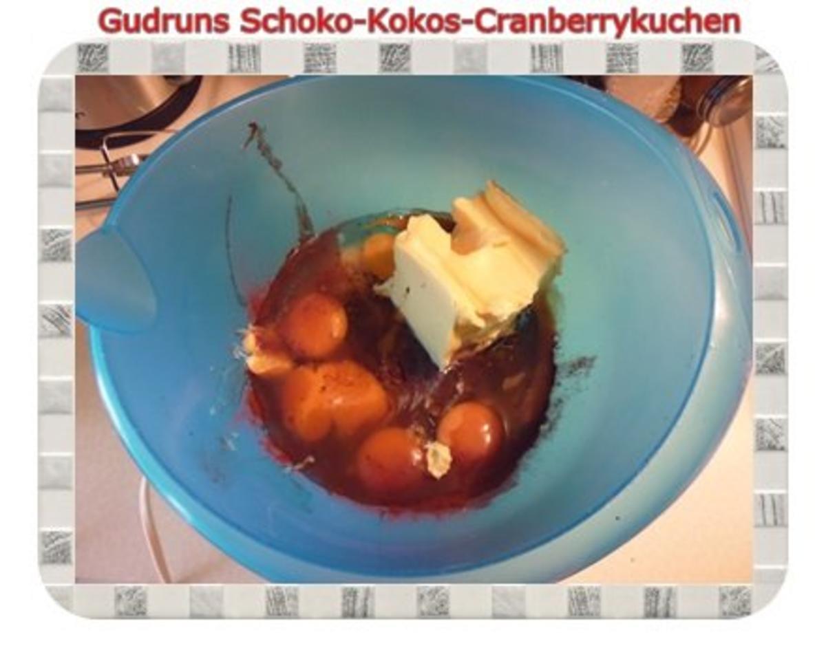 Kuchen: Schoko-Kokos-Cranberrykuchen - Rezept - Bild Nr. 4