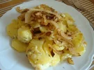 Sahnegratin mit Münsterkäse und Röstzwiebeln - Rezept