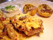 Schweine-Schnitzelchen aus der Auflauf-Form - Rezept