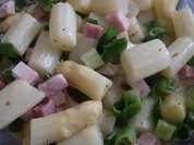 warmer Spargelsalat mit Schinken - Rezept