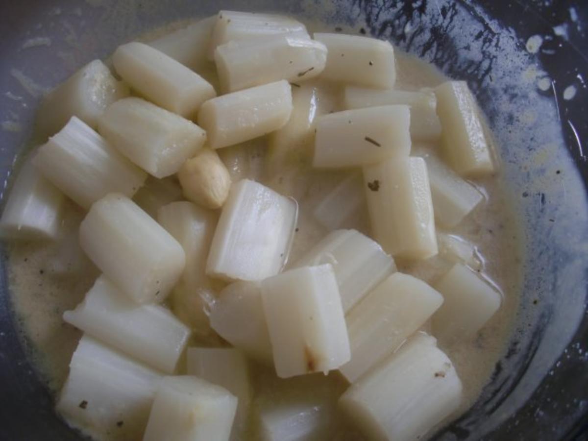 Warmer Spargelsalat mit Schinken - schnell &amp; einfach - 45 kcal/100g