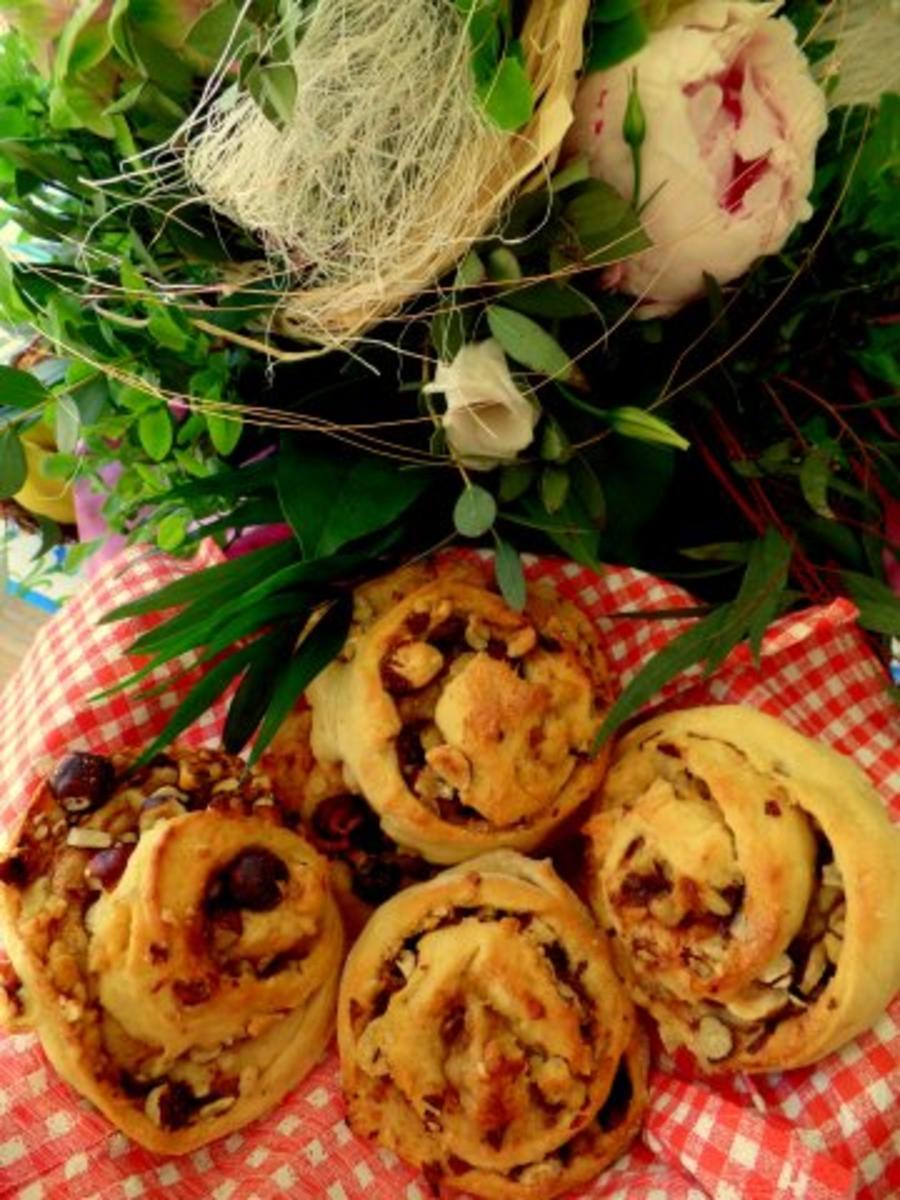 Bilder für Schwedische Nuss-Marzipan-Hefeteigschnecken - Rezept