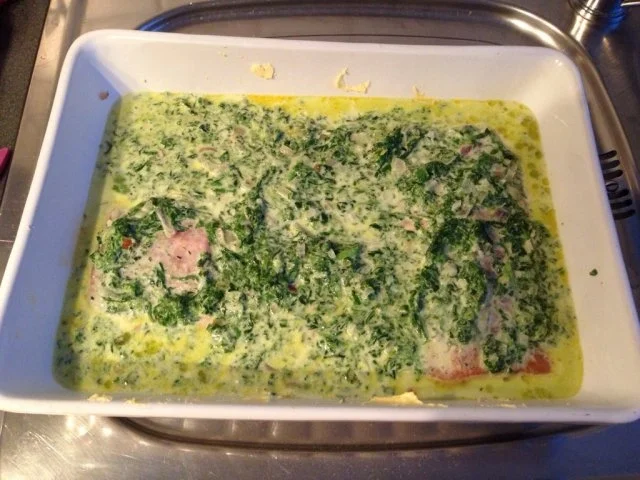 Lachsfilet in Spinat-Sahne - Rezept