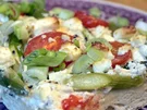 Rezept: Flammkuchen mit grünem Spargel und Tomaten Flammkuchen mit grünem Spargel und Tomaten - Rezept