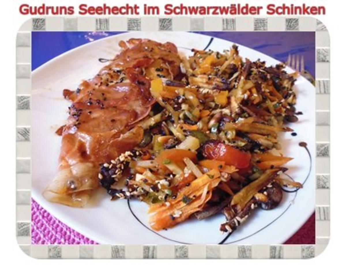 Bilder für Fisch: Seehecht im Schwarzwälder Schinken mit Ofengemüse - Rezept