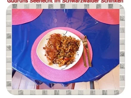 Rezept: Fisch: Seehecht im Schwarzwälder Schinken mit Ofengemüse Bild Nr. 16 Fisch: Seehecht im Schwarzwälder Schinken mit Ofengemüse - Rezept - Bild Nr. 16