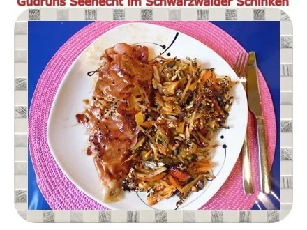 Rezept: Fisch: Seehecht im Schwarzwälder Schinken mit Ofengemüse Bild Nr. 19 Fisch: Seehecht im Schwarzwälder Schinken mit Ofengemüse - Rezept - Bild Nr. 19