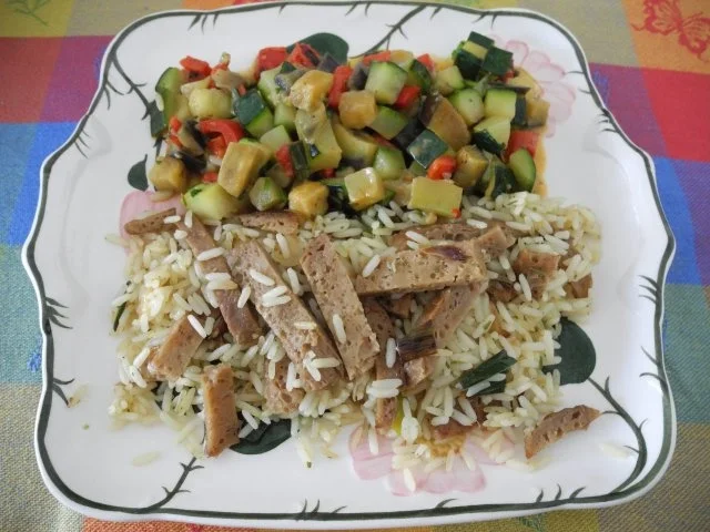 Rezept: Vegan aus dem Wok : Seitan - Reis Vegan aus dem Wok : Seitan - Reis - Rezept