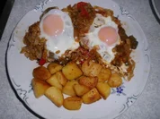 Gemüsepfanne mit Eieraugen - Rezept