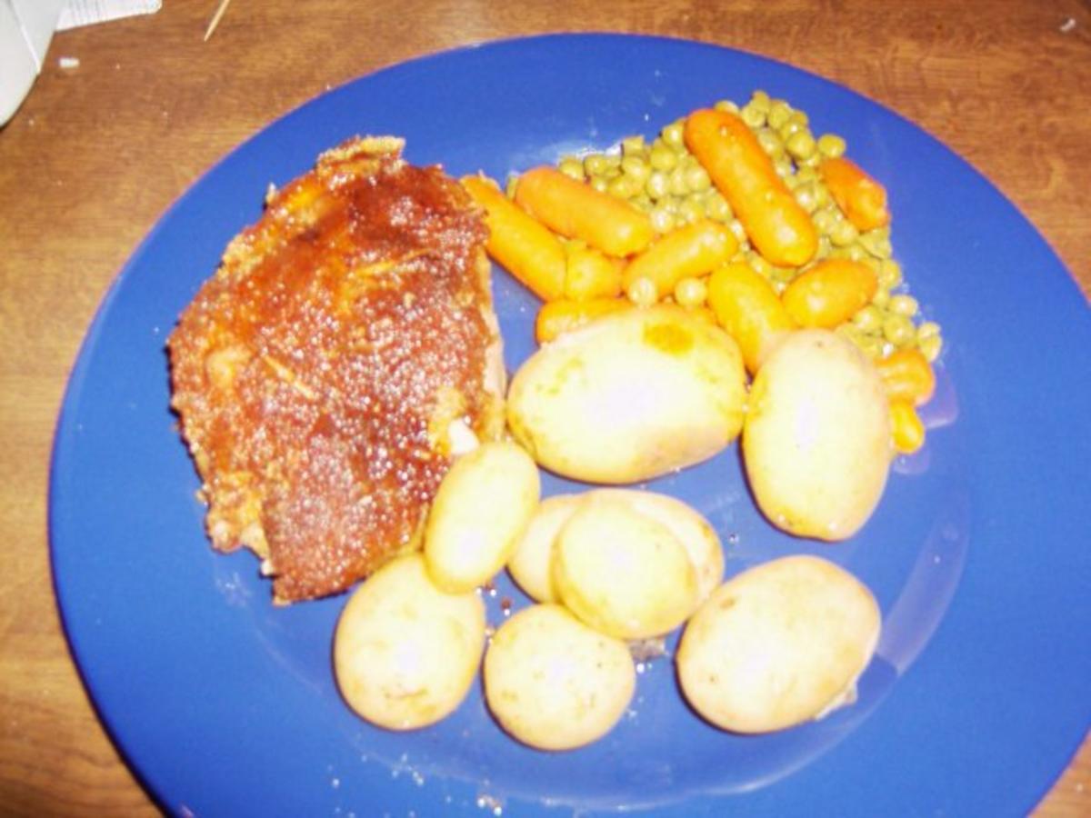 Cordon bleu vom Schwein mit Kartoffeln und Erbsen Möhrengemüse - Rezept - Bild Nr. 3