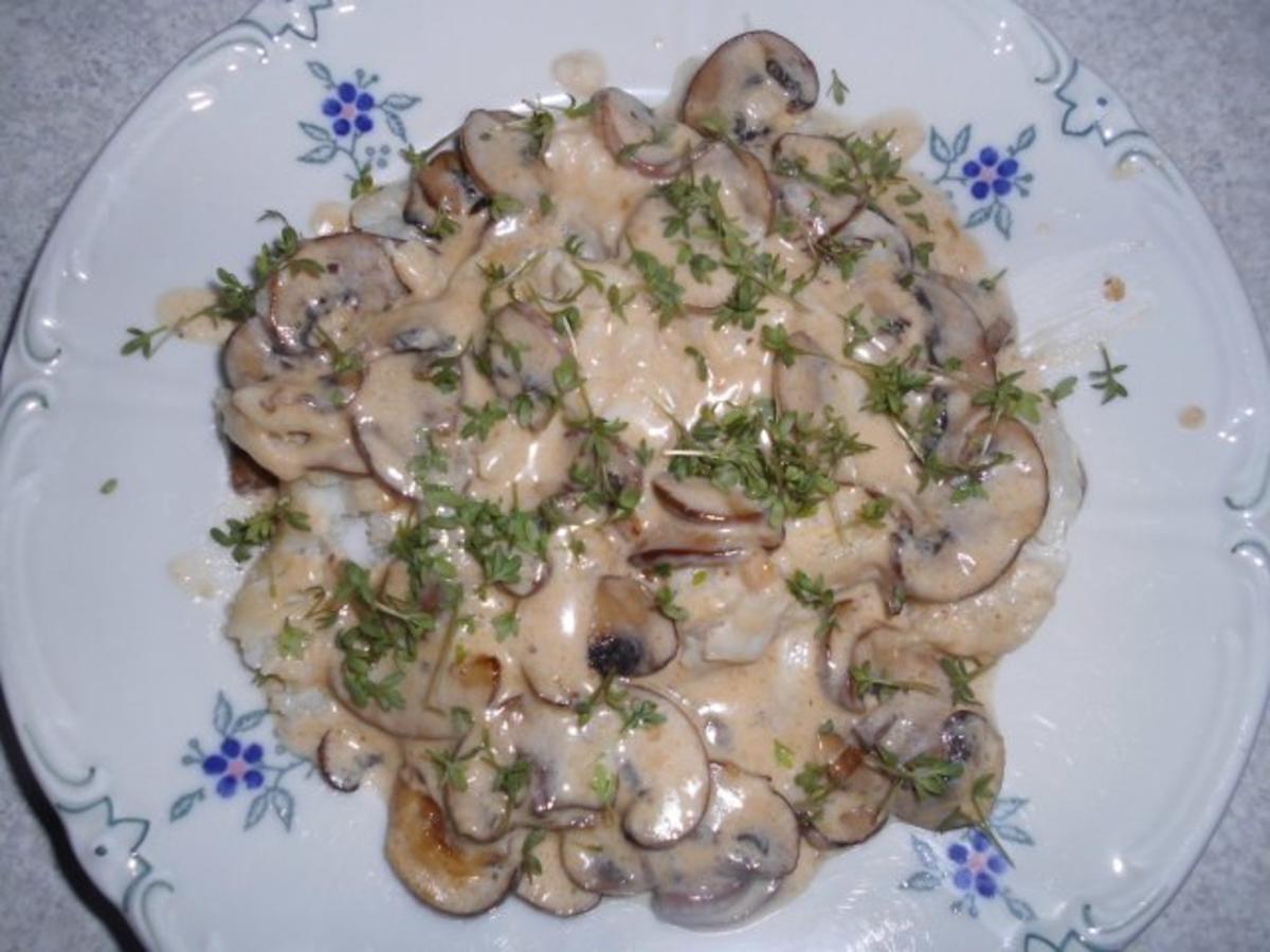 Bilder für Heilbuttfilets mit Champignons - Rezept