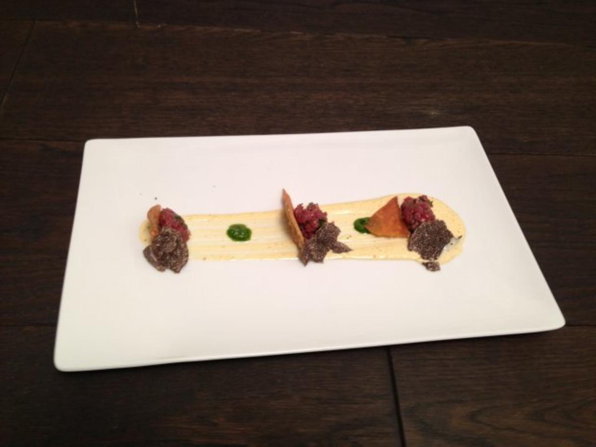 Rindertatar an getrüffelter Eiersauce mit Trüffel - von Das perfekte Dinner