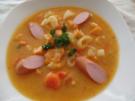 Süßkartoffelsuppe mit Würstchen - Rezept