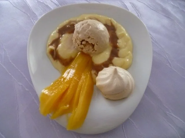 Eis -Beschwipstes Eis auf Mango-Spiegel - Rezept