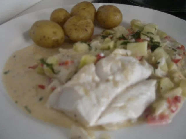 Rezept: Kabeljau-Filet auf Gurkengemüse Kabeljau-Filet auf Gurkengemüse - Rezept