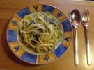 Spaghetti in Champignon-Rahmsoße - Rezept