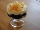 Schwarz - weißes Dessert mit Ananas Salsa - Rezept