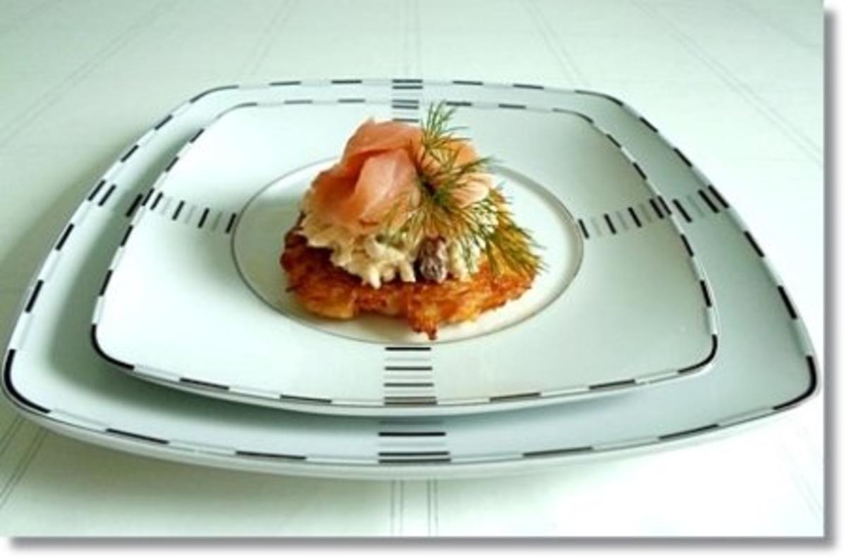 Kartoffel-Möhrenrösti mit Lachs und Caviar - Rezept - Bild Nr. 2