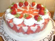 Erdbeer-Sahnequark Torte mit Schokoboden - Rezept