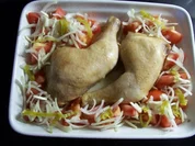 Rezept: Hรคhnchenschenkel im Tomatennest Hรคhnchenschenkel im Tomatennest - Rezept